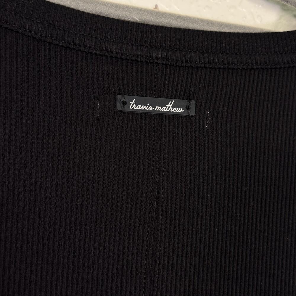 Travis Mathew Cloud Rib Retreat Dress Womens Large Black Rib Knit Midi NEW - Picture 7 of 11